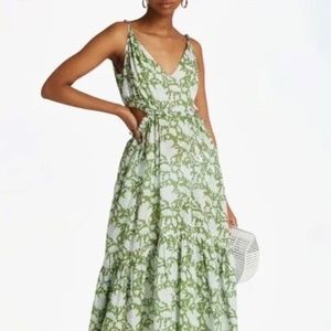 Maje Runitale Cut-Out Sleeveless Ruffled Maxi Dress Sz M